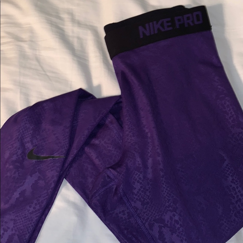 Purple Nike Pro Leggings